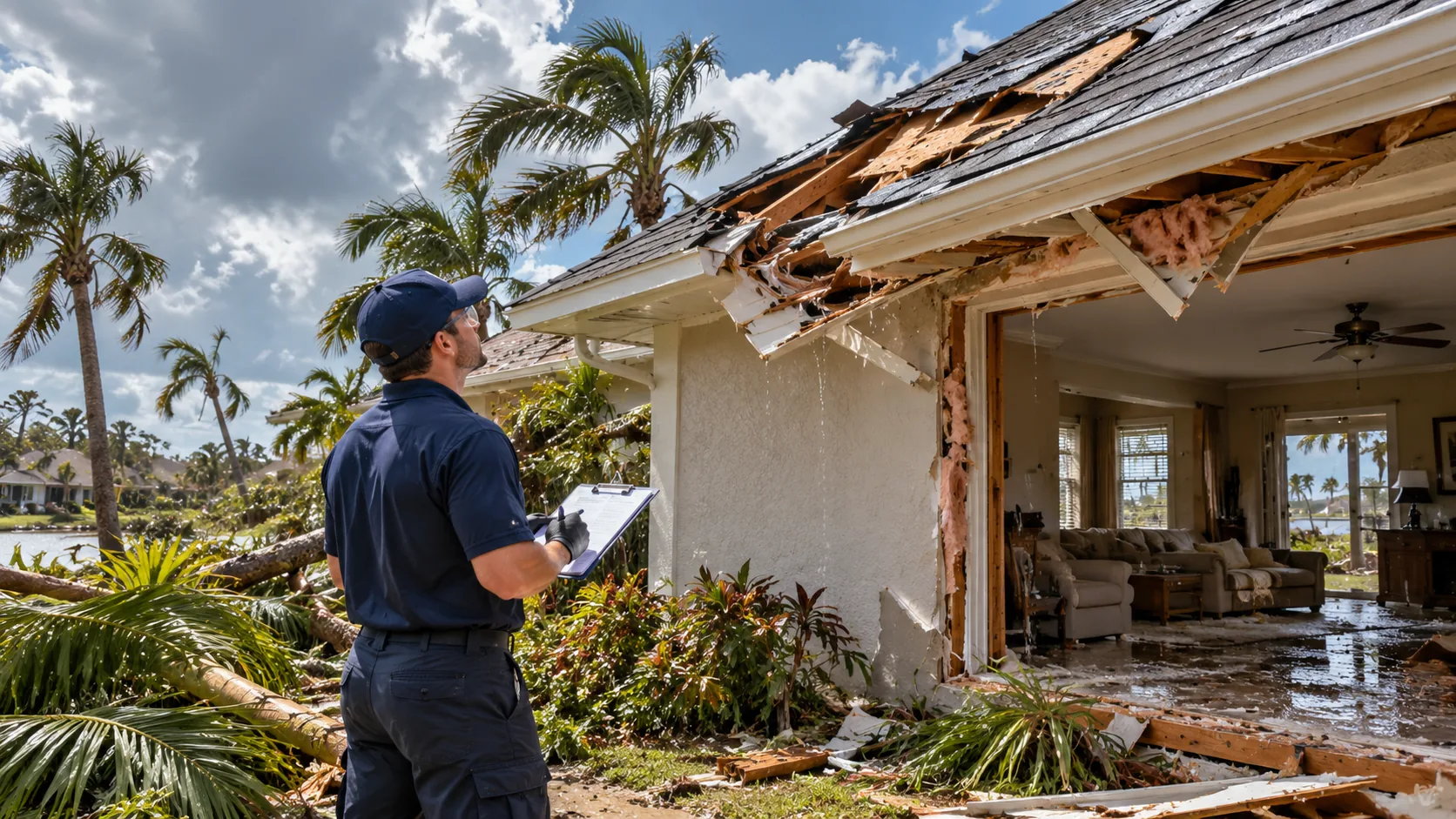 Storm damage restoration response in Florida